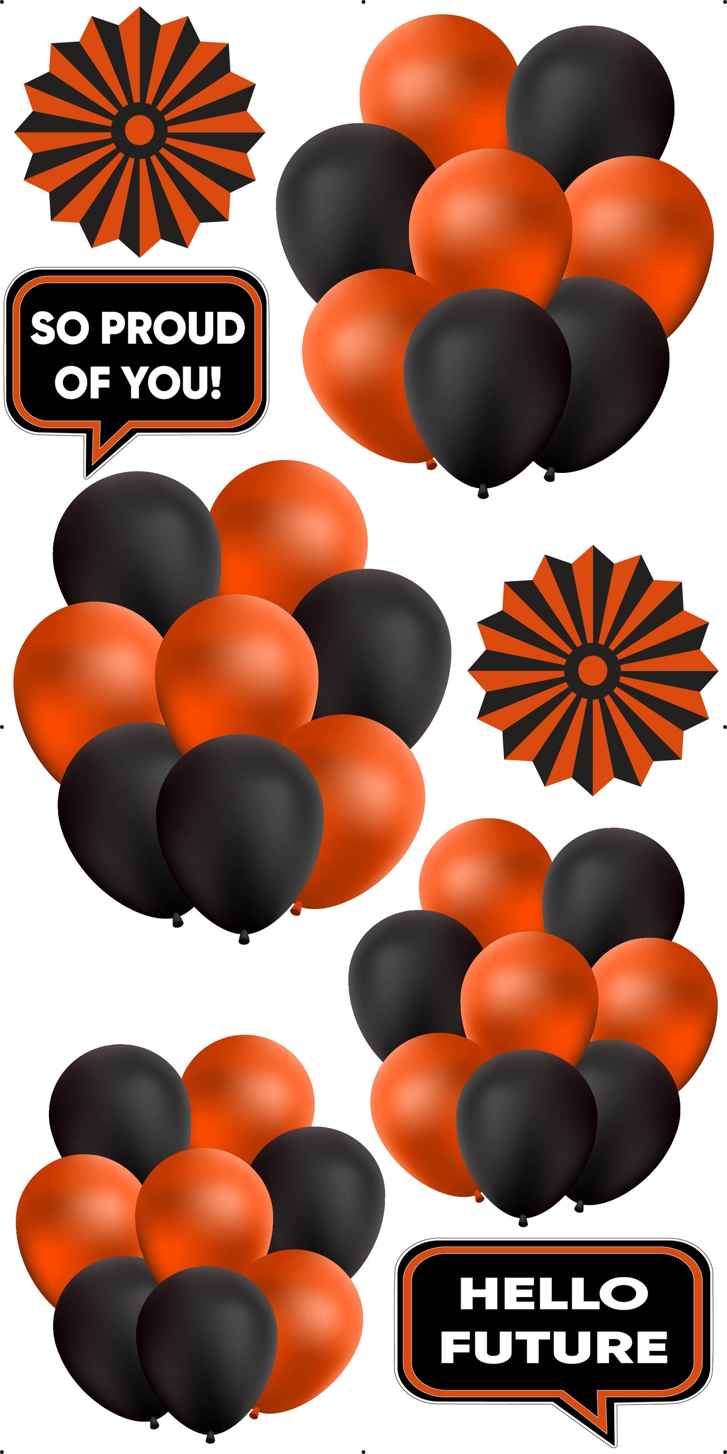 Basic Balloons and Fans Full Sheet - Choose 1 Color - Half Sheet Misc.