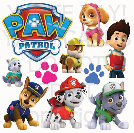 Paw Patrol Set 4 Half Sheet Misc. (Must Purchase 2 Half sheets - You Can Mix & Match) (Copy)