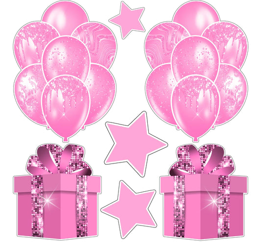 Pink Balloons Set 2 Half Sheet  (Must Purchase 2 Half sheets - You Can Mix & Match) (Copy)