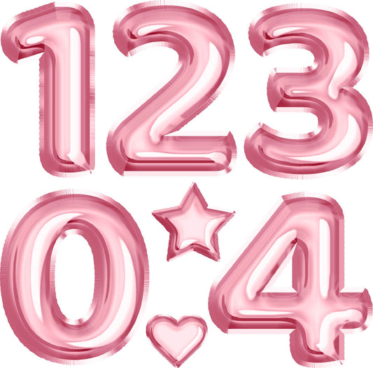 Pink Foil Numbers 23" In 0-4 Half Sheet