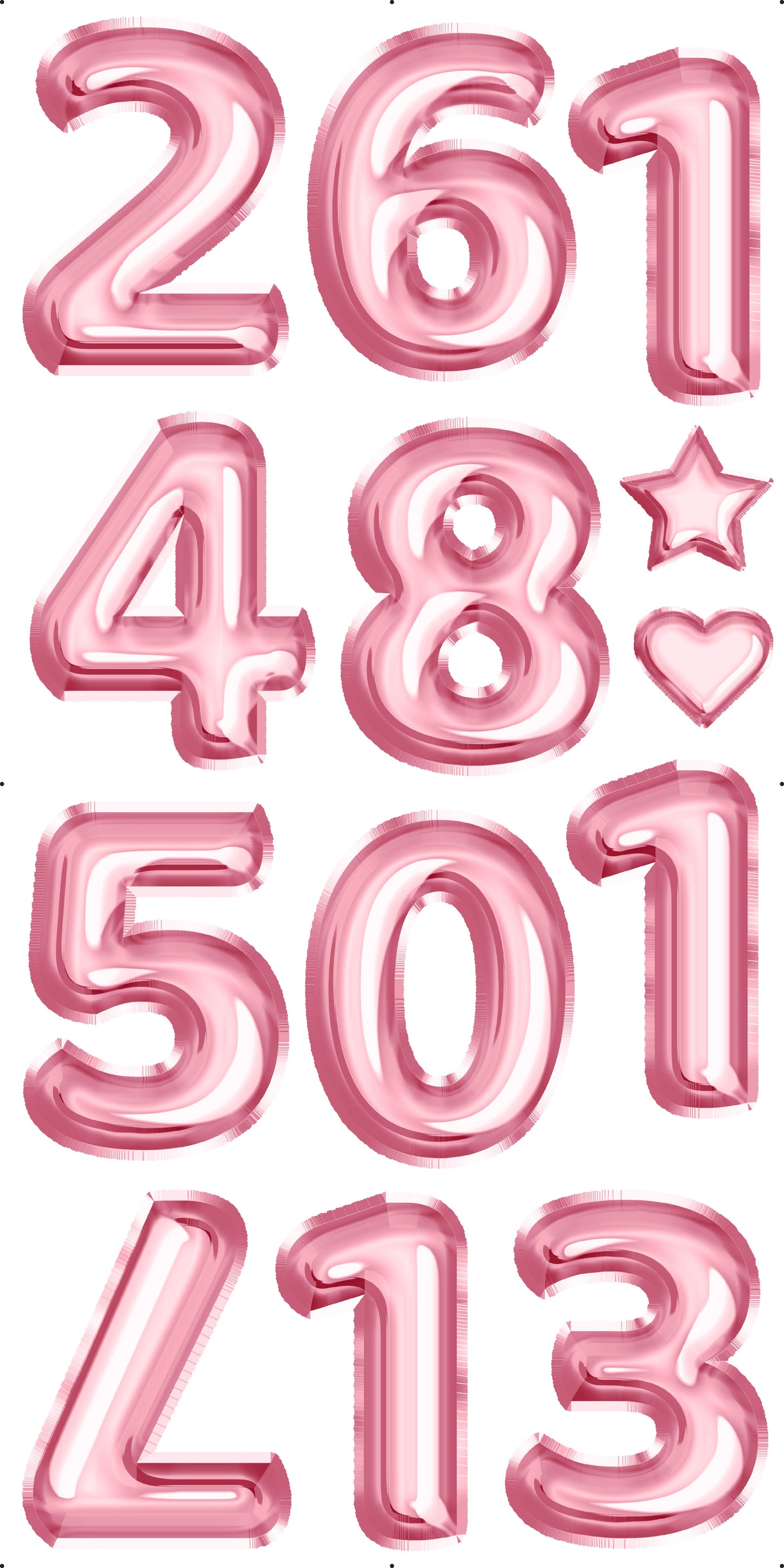 Pink Foil Numbers 23" In Set 1 Full Sheet (Copy)