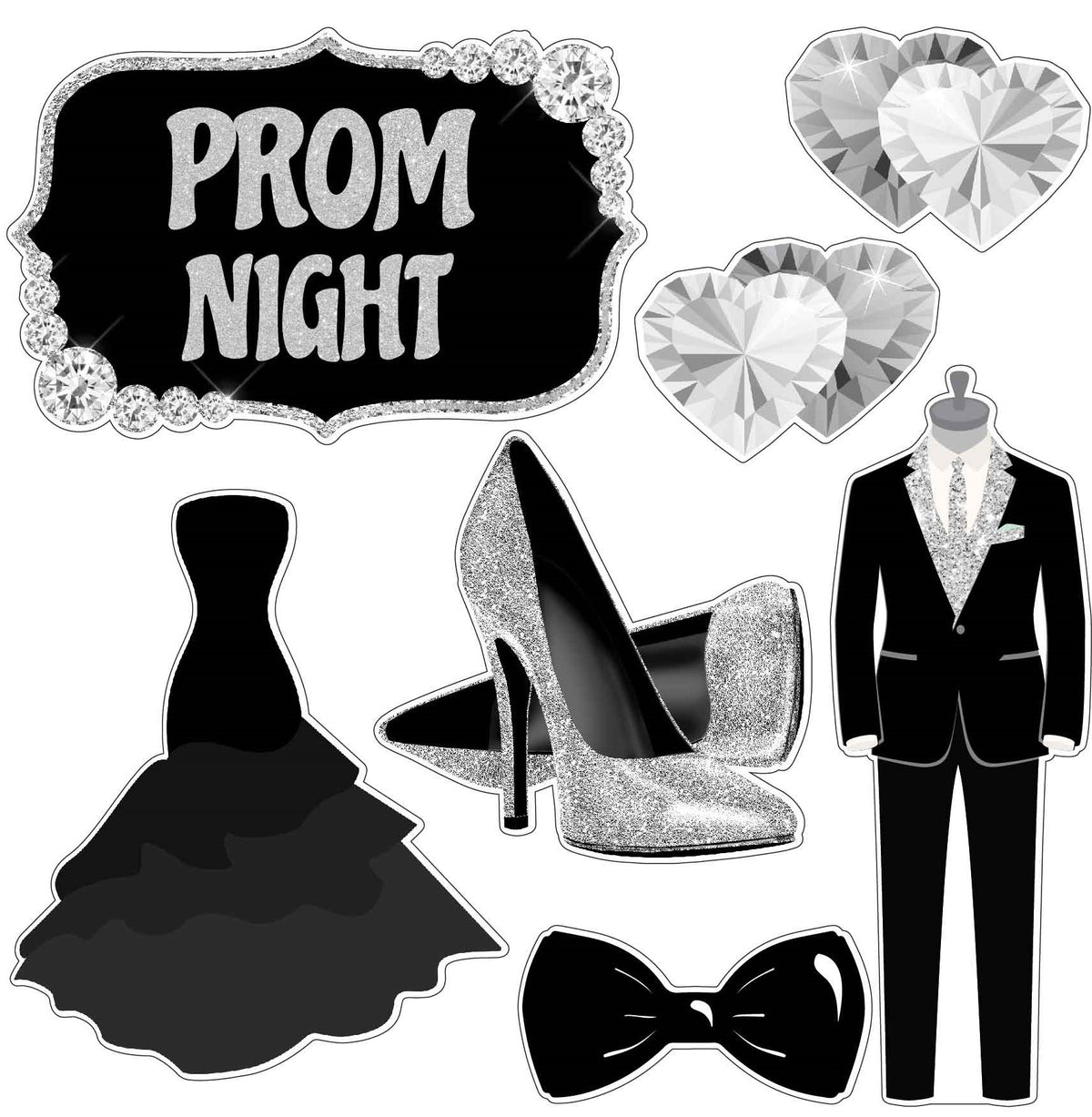 Prom Sheets Prom Night - Silver and Black - Theme Half Sheet Misc. (Must Purchase ...