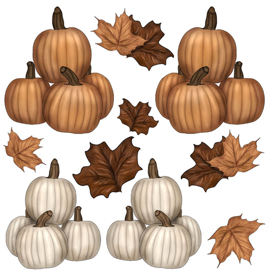 Pumpkin Clusters and Fall Leaves (Must Purchase 2 Half sheets - You Can Mix & Match) (Copy)