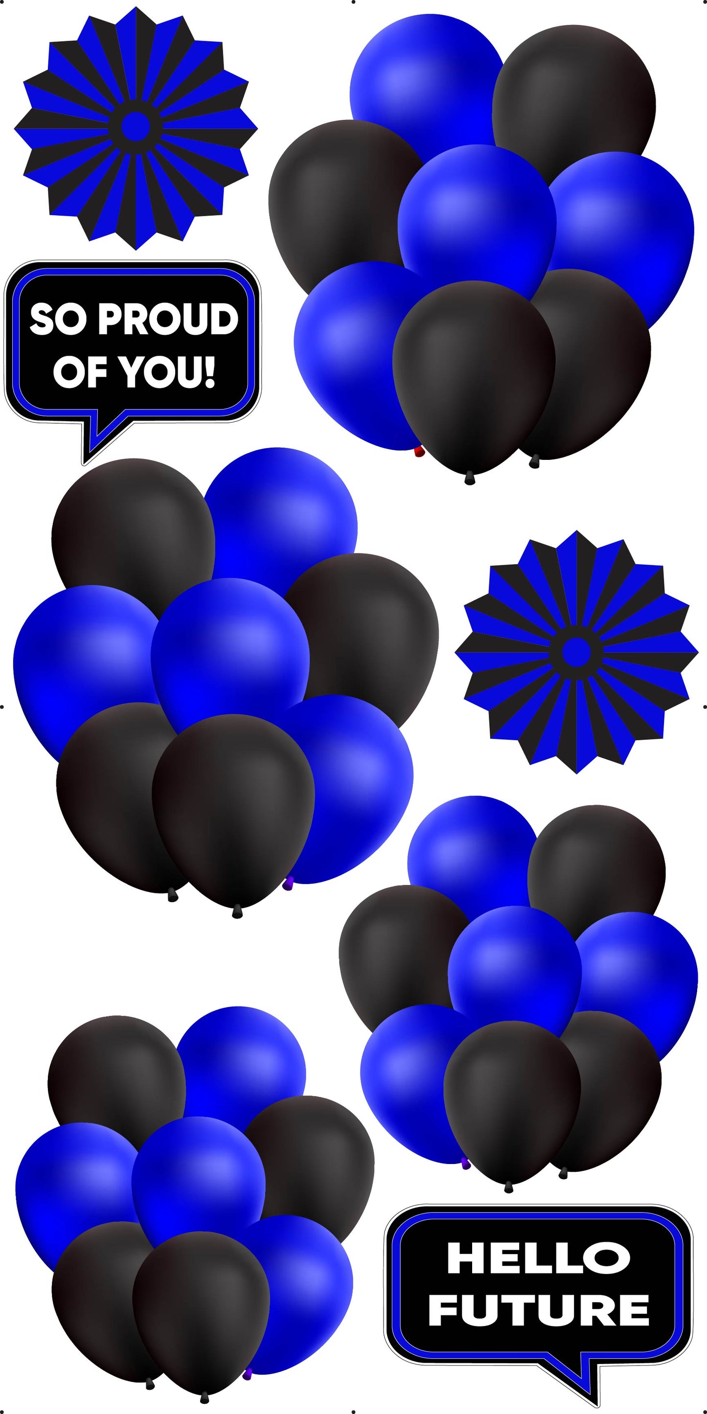 Basic Balloons and Fans Full Sheet - Choose 1 Color - Half Sheet Misc.