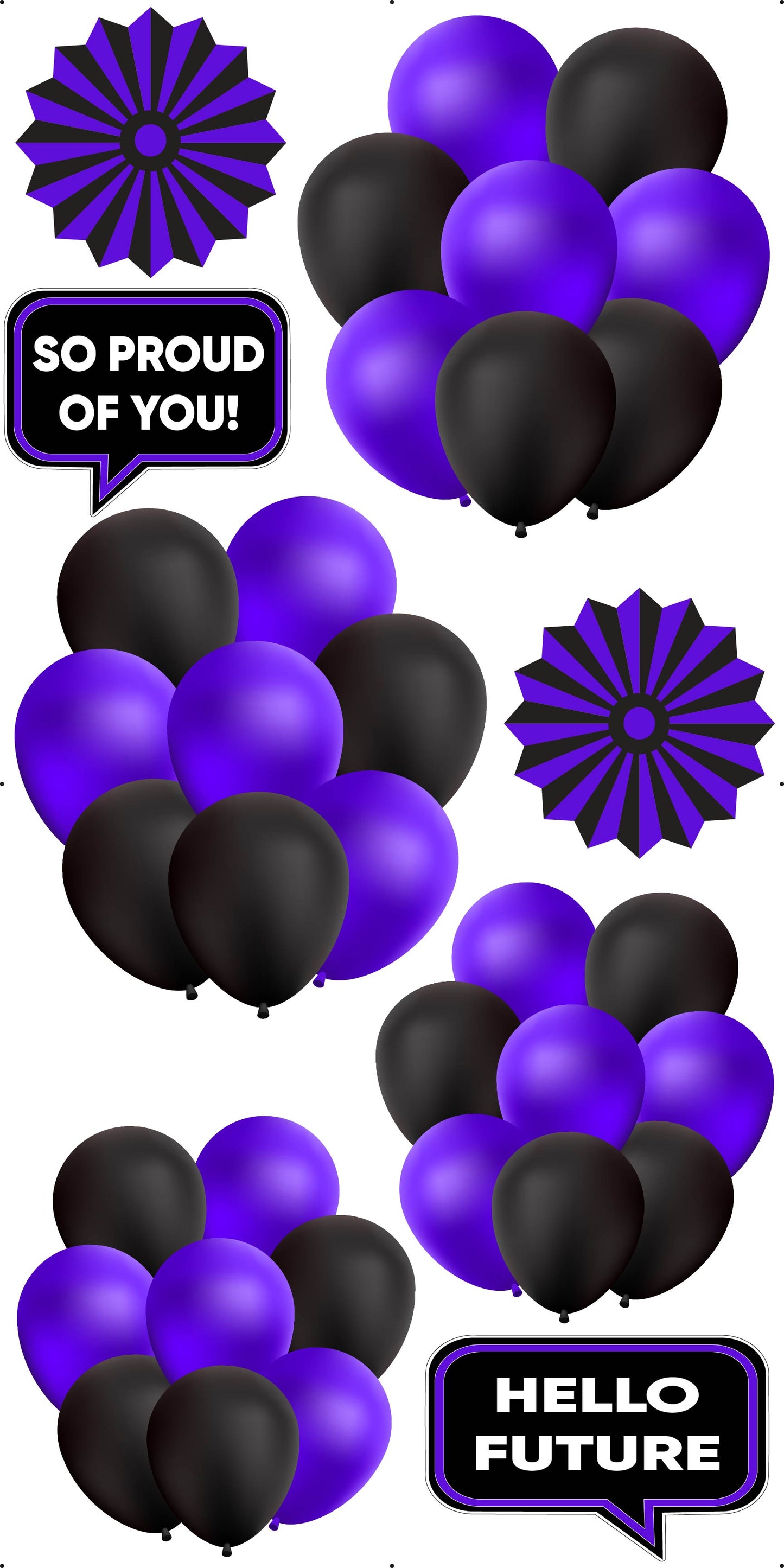 Basic Balloons and Fans Full Sheet - Choose 1 Color - Half Sheet Misc.