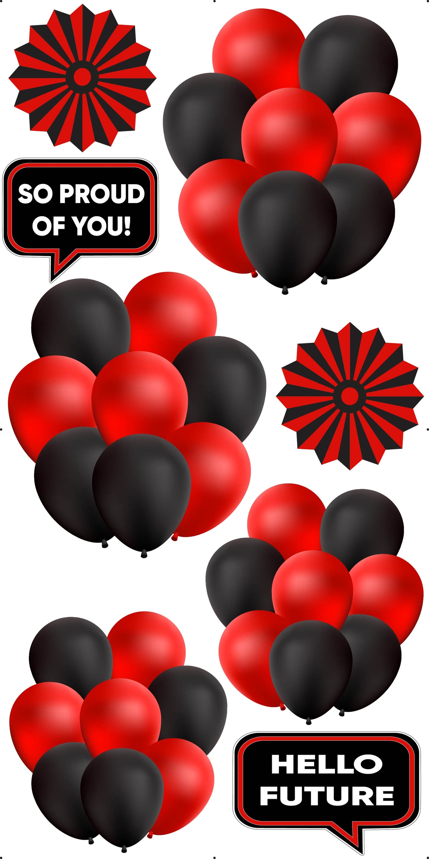 Basic Balloons and Fans Full Sheet - Choose 1 Color - Half Sheet Misc.