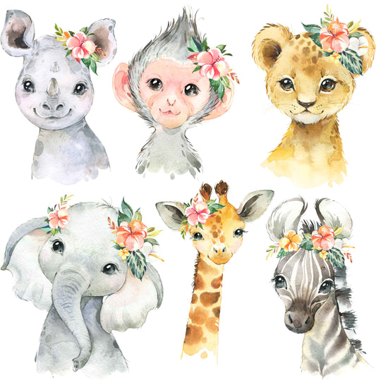 Safari Animals 4 Half Sheet Misc. (Must Purchase 2 Half sheets - You Can Mix & Match)