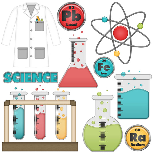 Science or Chemistry Set 3 Half Sheet Misc. (Must Purchase 2 Half sheets - You Can Mix & Match)