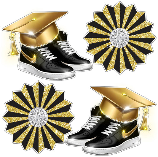Graduation Cap Shoes and Fans (Diamonds) - Half Sheet Misc.
