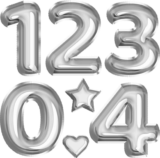 Silver Foil Numbers 23" In 0-4 Half Sheet