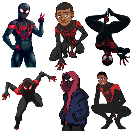 Miles Morales Spiderman Half Sheet Misc. (Must Purchase 2 Half sheets - You Can Mix & Match)