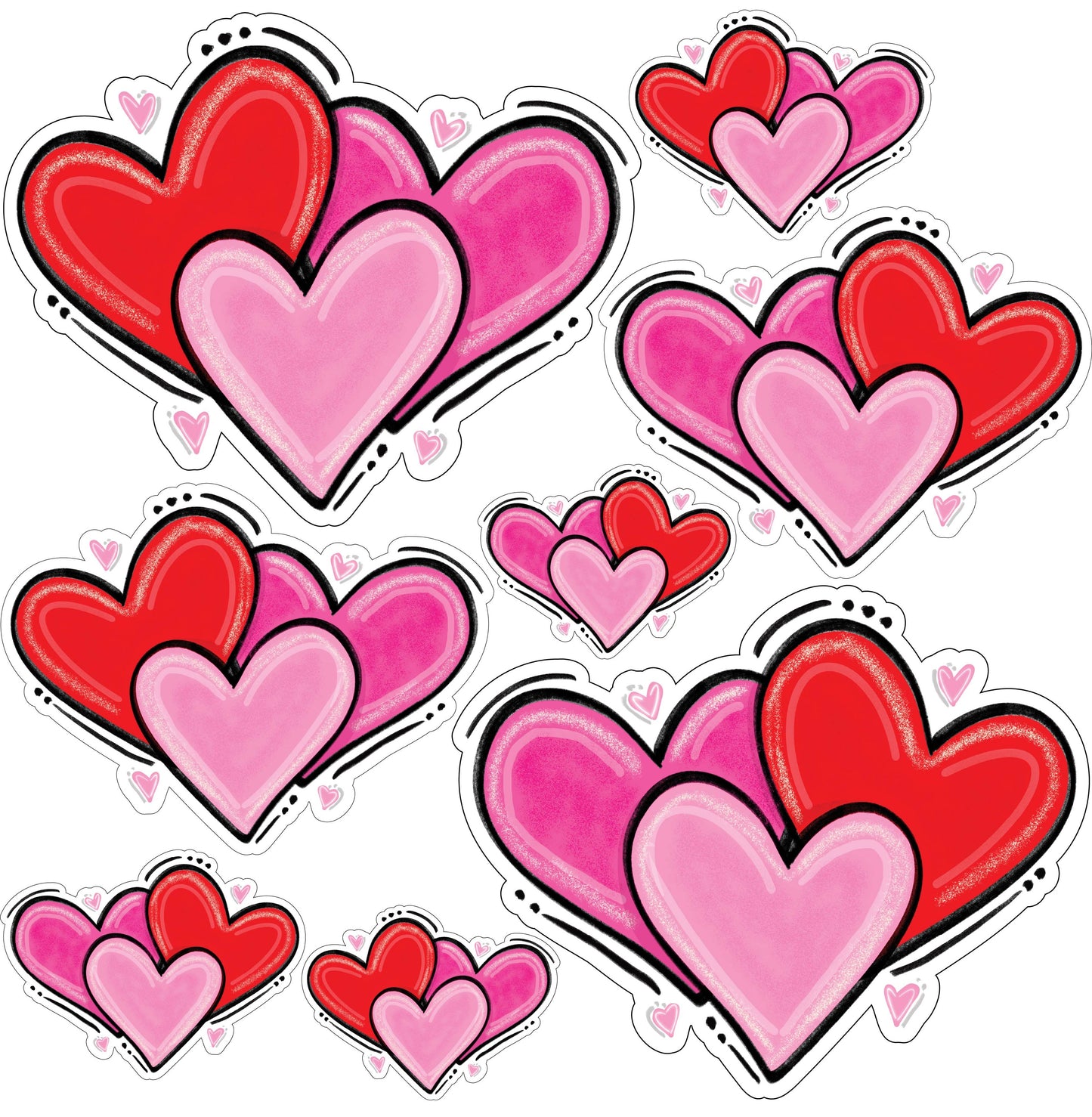 Heart Bunches - Valentine's Day Half Sheet Misc. (Must Purchase 2 Half sheets - You Can Mix & Match)