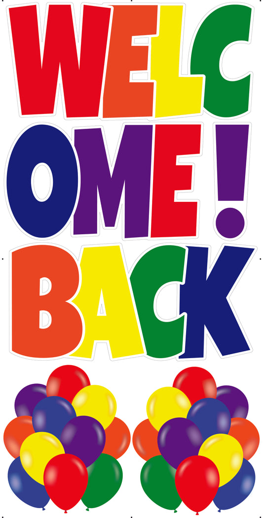School - Welcome Back Ez Set Rainbow and Matching Balloons