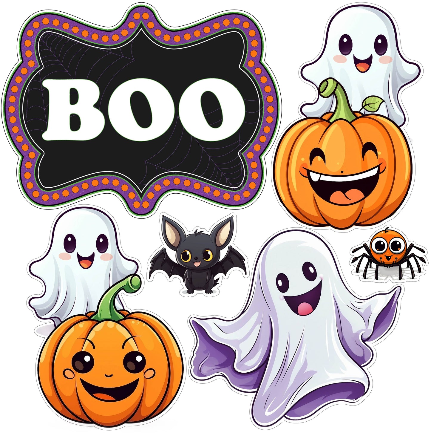 Halloween Set 12 Half Sheet Misc. BOO (Must Purchase 2 Half sheets - You Can Mix & Match)