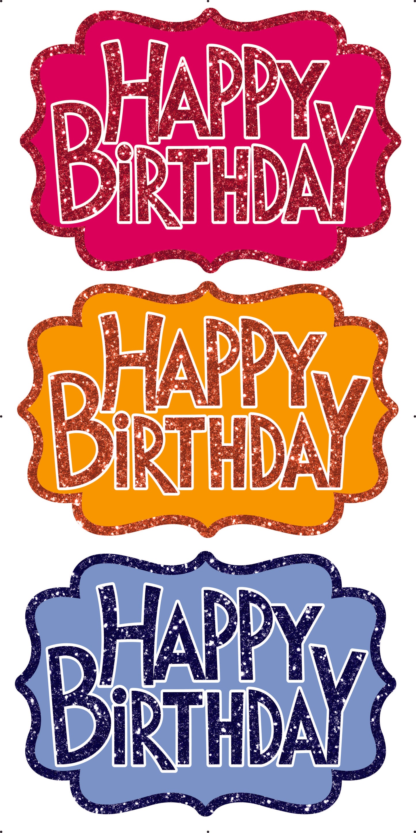 Happy Birthday Showpieces x 3 Set 3