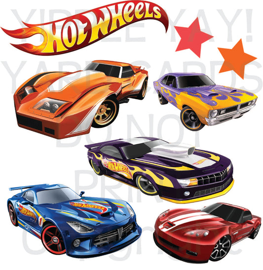 Hotwheels Cars Half Sheet Misc. (Must Purchase 2 Half sheets - You Can Mix & Match)