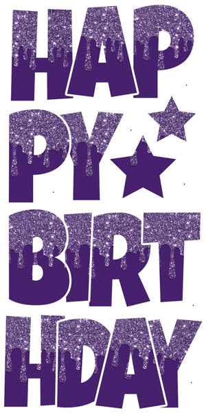 Happy Birthday 6 pc Ez Set DRIP Dark Purple