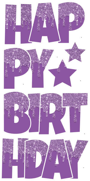 Happy Birthday 6 pc Ez Set DRIP Purple 2