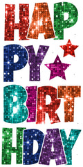 Happy Birthday 6 Pc EZ Set Sparkle Sequins Rainbow
