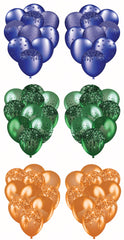 3 Sets of Balloon Bunches 3 Navy, Green, Orange