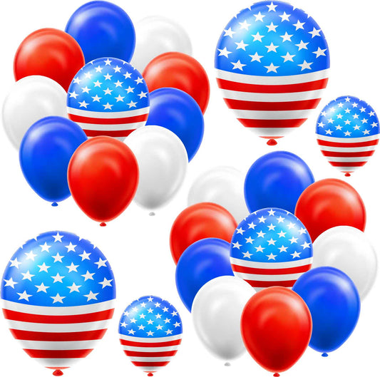 Red White Blue Balloons Set 4 Half Sheet  (Must Purchase 2 Half sheets - You Can Mix & Match)