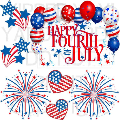 4th Fourth of July and Fireworks Half Sheet Misc. (Must Purchase 2 Half sheets - You Can Mix & Match)