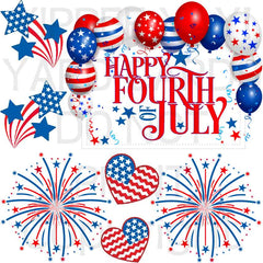 4th Fourth of July and Fireworks Half Sheet Misc. (Must Purchase 2 Half sheets - You Can Mix & Match)