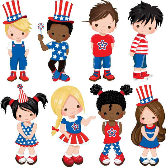 4th Fourth of July Set Kids Half Sheet Misc. (Must Purchase 2 Half sheets - You Can Mix & Match)