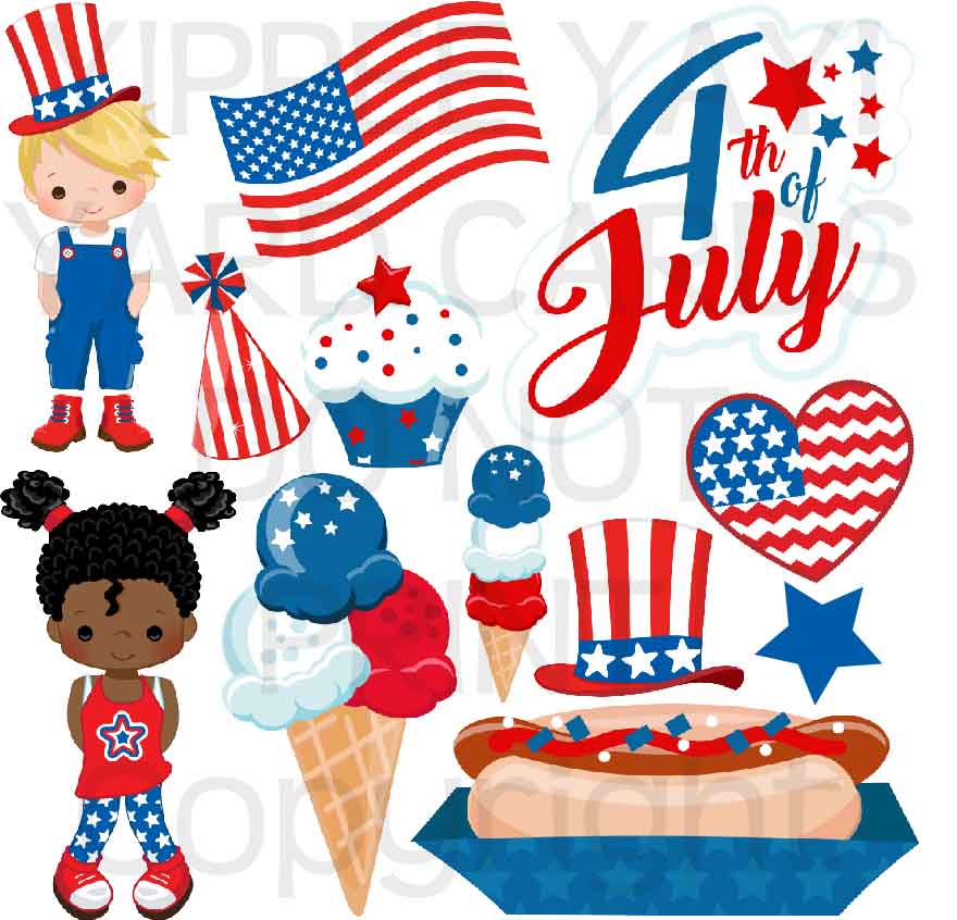 4th Fourth of July Set 3 Half Sheet Misc. (Must Purchase 2 Half sheets - You Can Mix & Match)