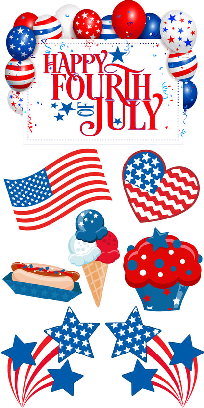 4th Fourth of July Set 1 Full Sheet - Red White and Blue