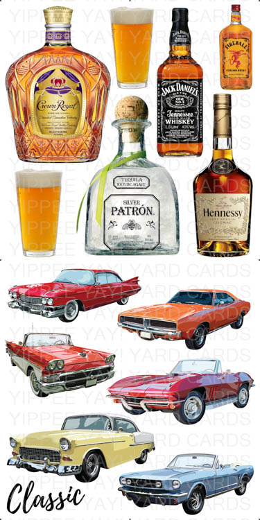 Alcohol and Classic Cars Combo Sheet