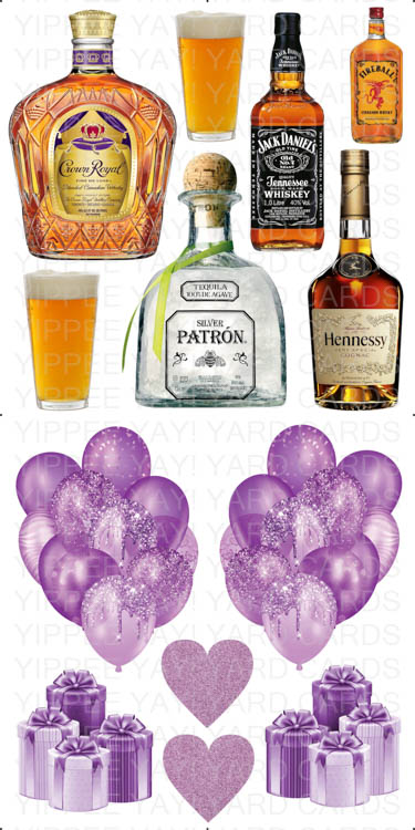 Alcohol and Purple Balloons 1 Combo Sheet