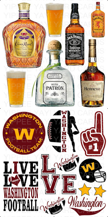 Alcohol and Washington Redskins Combo Sheet