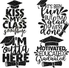 Graduation Sayings or Accents Set 1 - Black Glitter - Half Sheet Misc.