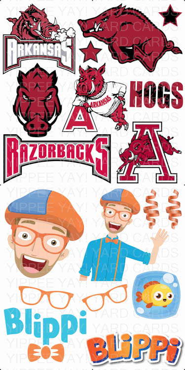 Arizona Razorbacks and Blippi Combo Sheet