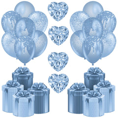 Light Blue Balloons and Presents Half Sheet