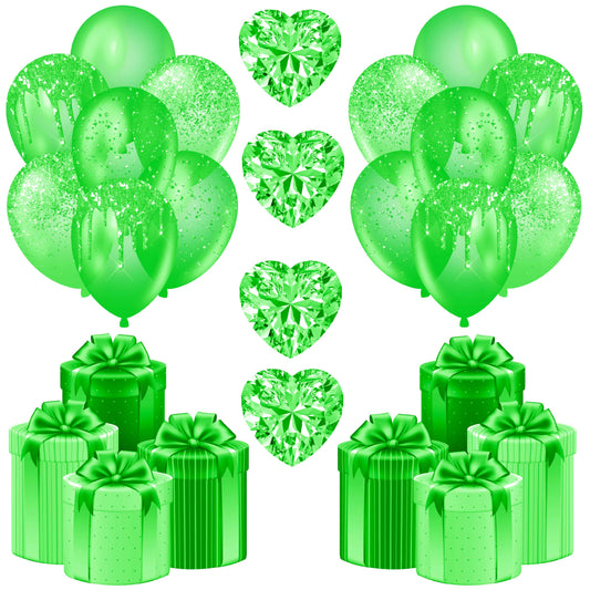Lime Green Balloons and Presents Half Sheet