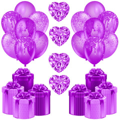 Magenta Balloons and Presents Half Sheet