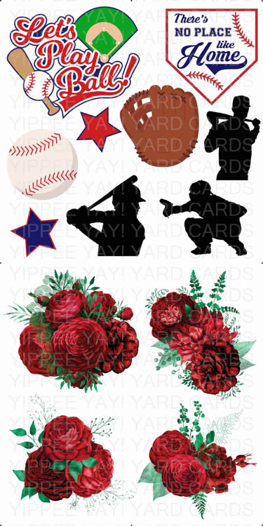 Baseball and Red Roses Combo Sheet