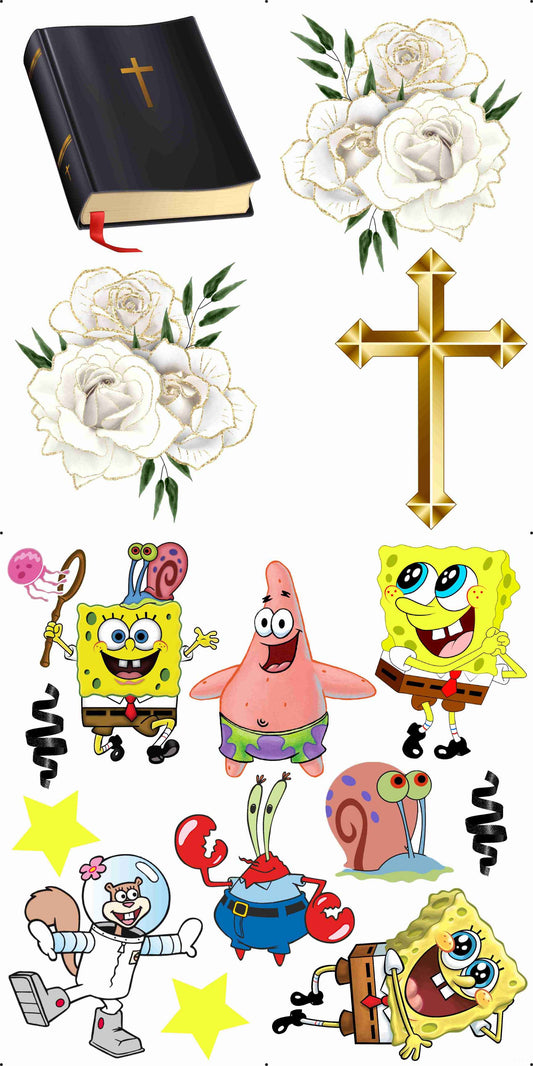 Bible Cross and Spongebob Combo Sheet