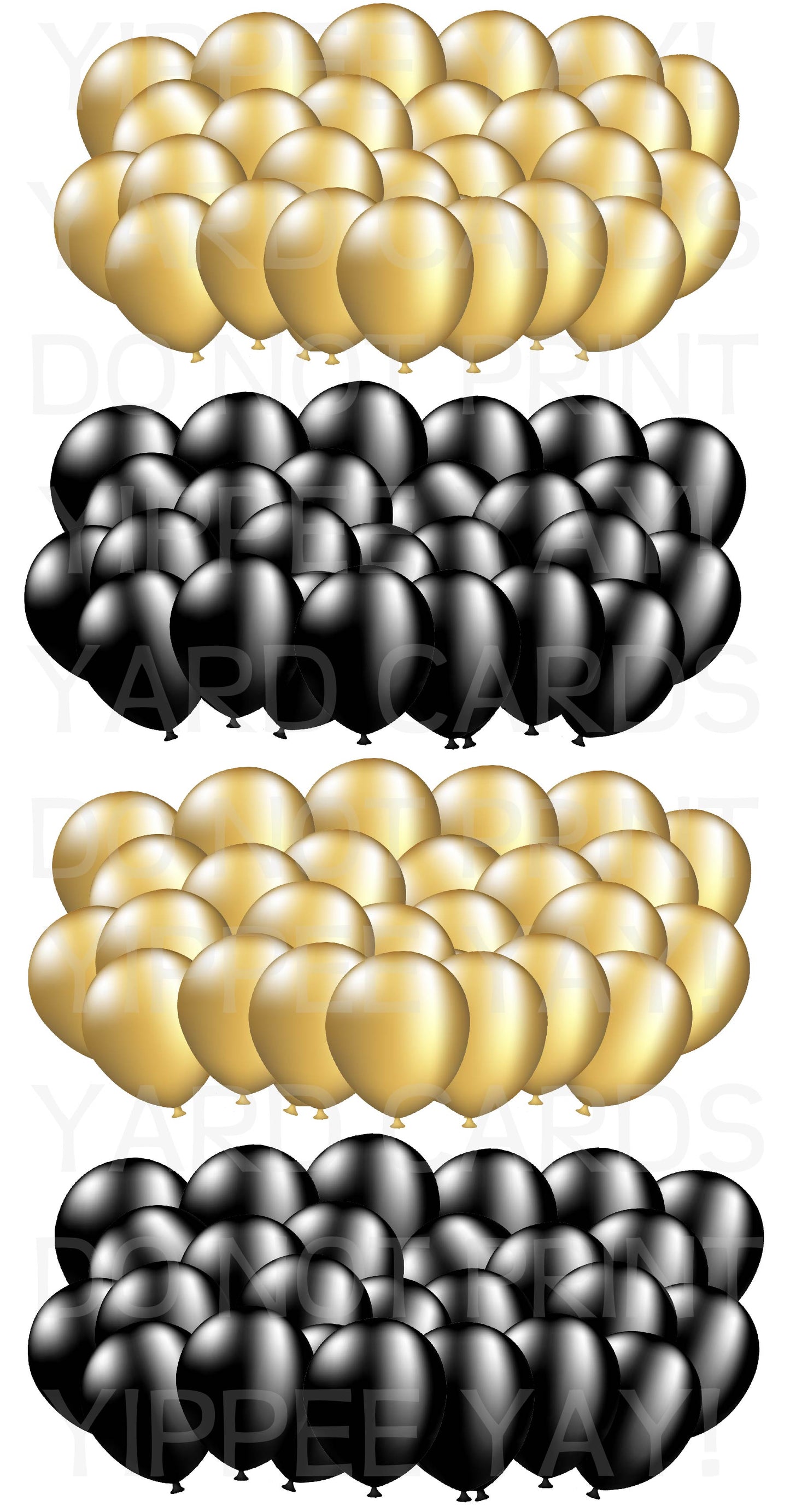 Black and Gold Balloon Clusters