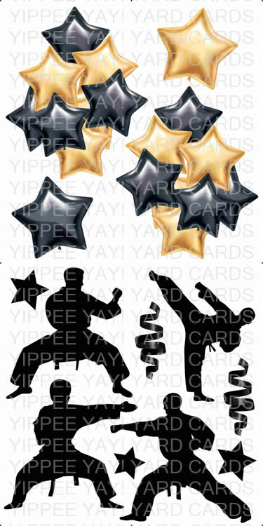 Black and Gold Star Clusters and Karate Combo Sheet