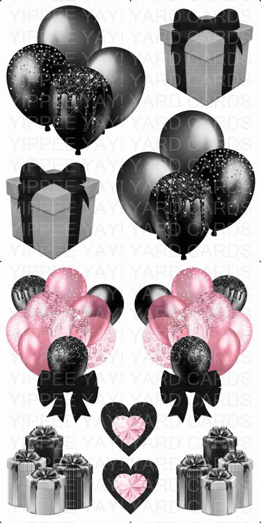 Black and Silver Balloons 1 and Black and Pink Balloons 1b