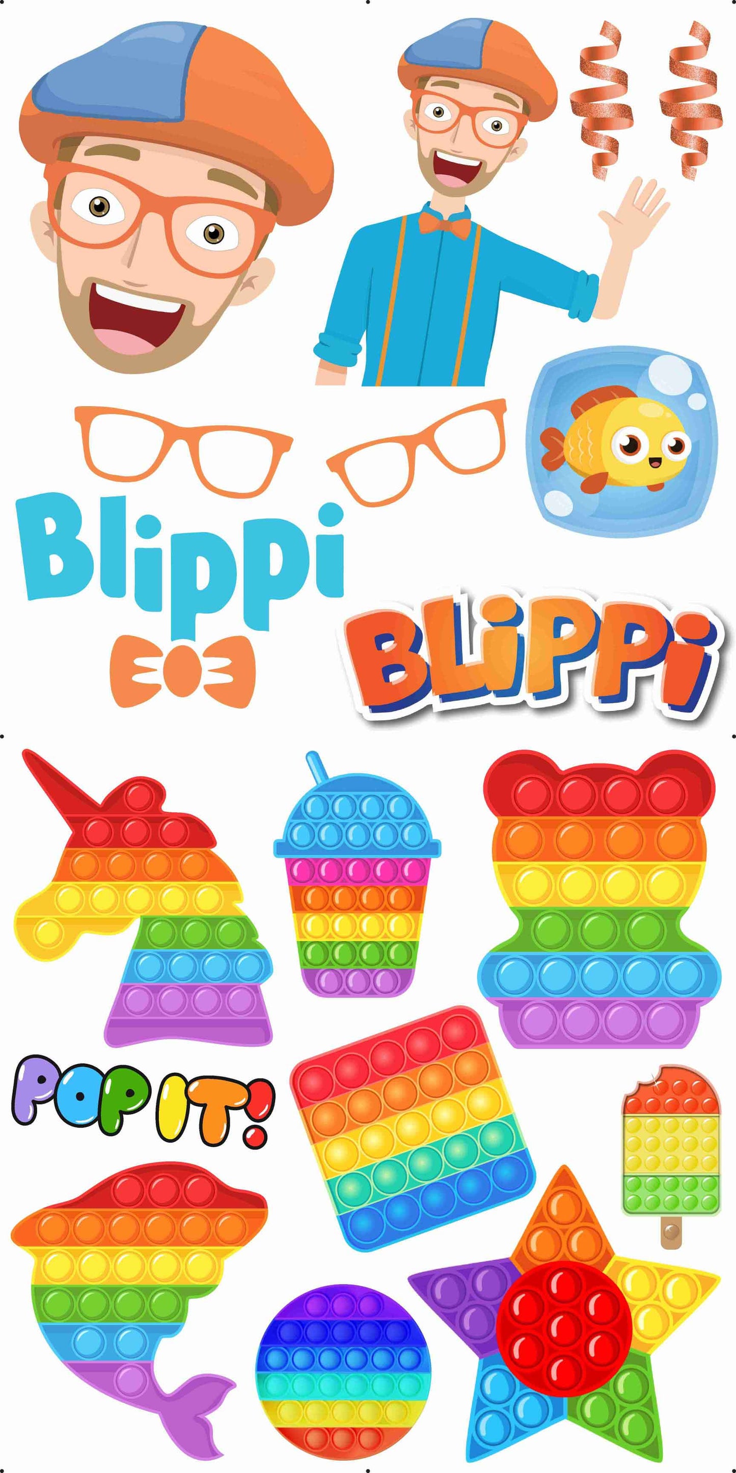 Blippi and Pop Its Combo Sheet
