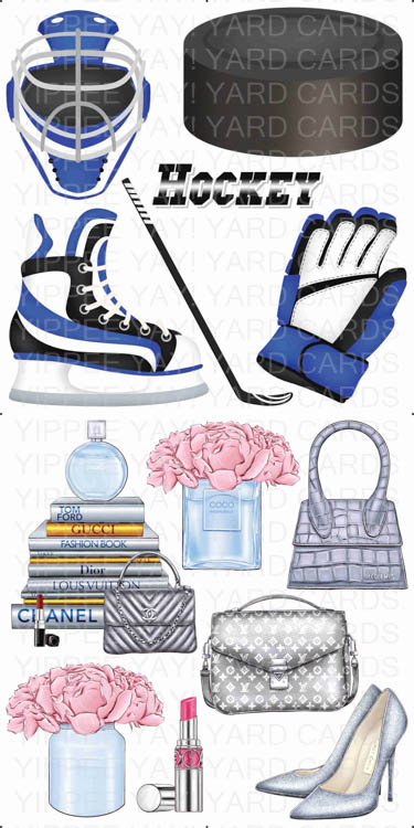 Blue Hockey and Silver Fashion Combo Sheet
