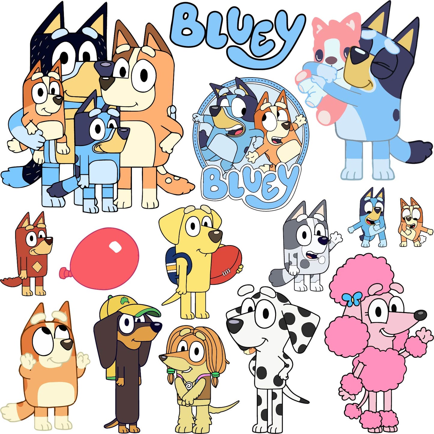 Bluey Half Sheet Misc. (Must Purchase 2 Half sheets - You Can Mix & Match)