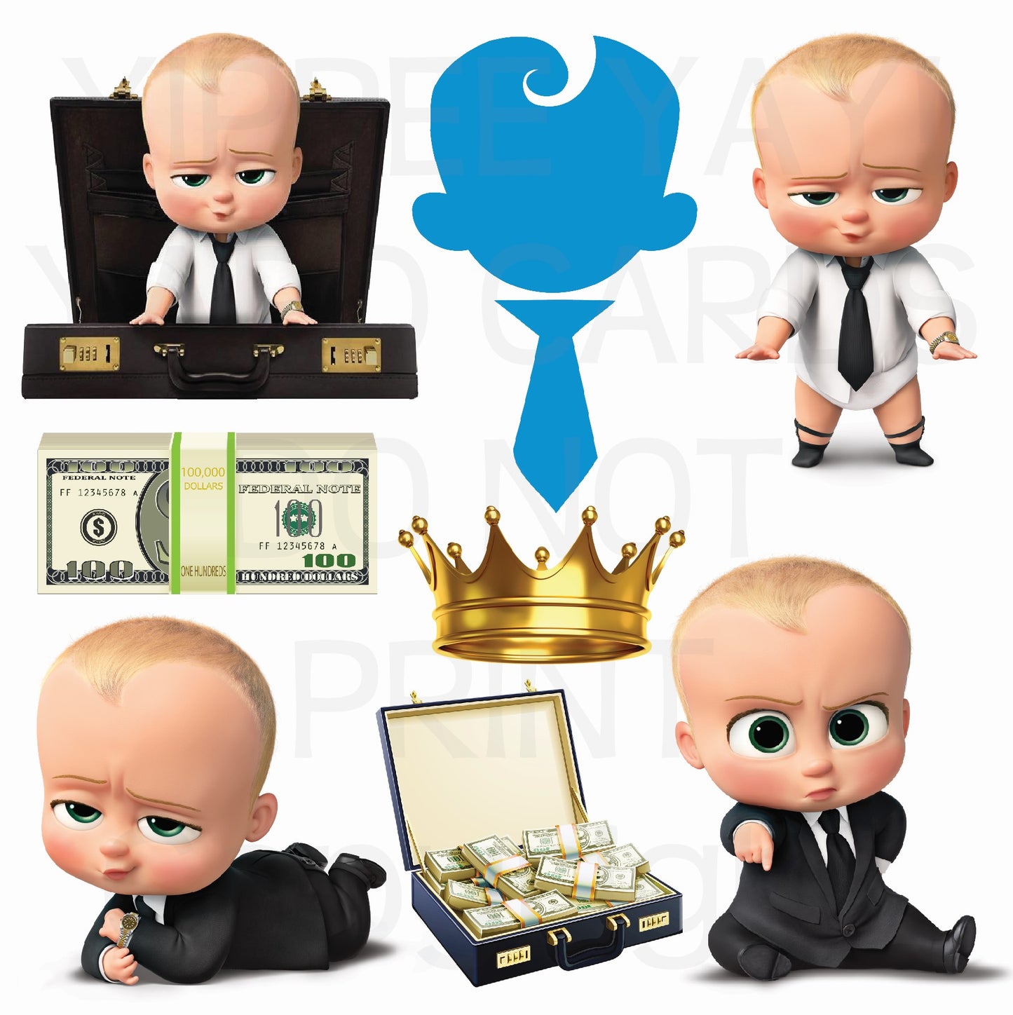 Boss Baby Boy Set 2 Half Sheet Misc. (Must Purchase 2 Half sheets - You Can Mix & Match)