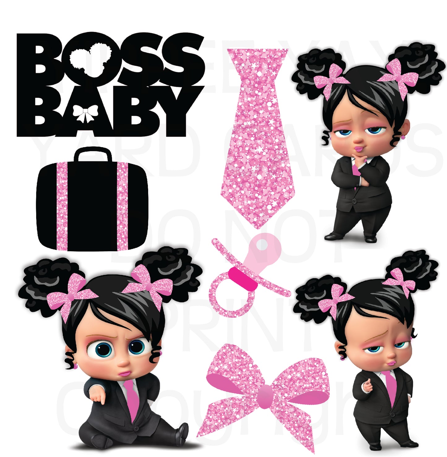 Boss Baby Girl Set 2 Half Sheet Misc. (Must Purchase 2 Half sheets - You Can Mix & Match)