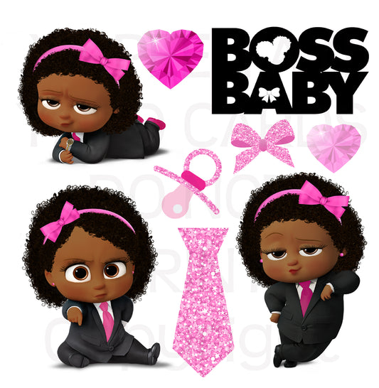 Boss Baby Girl Half Sheet Misc. (Must Purchase 2 Half sheets - You Can Mix & Match)