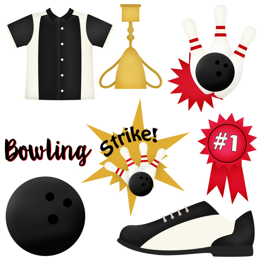 Bowling Set 2 Half Sheet Misc. (Must Purchase 2 Half sheets - You Can Mix & Match)